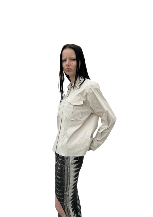 ApronBoy Cream Unisex Cotton Stretch Shirt